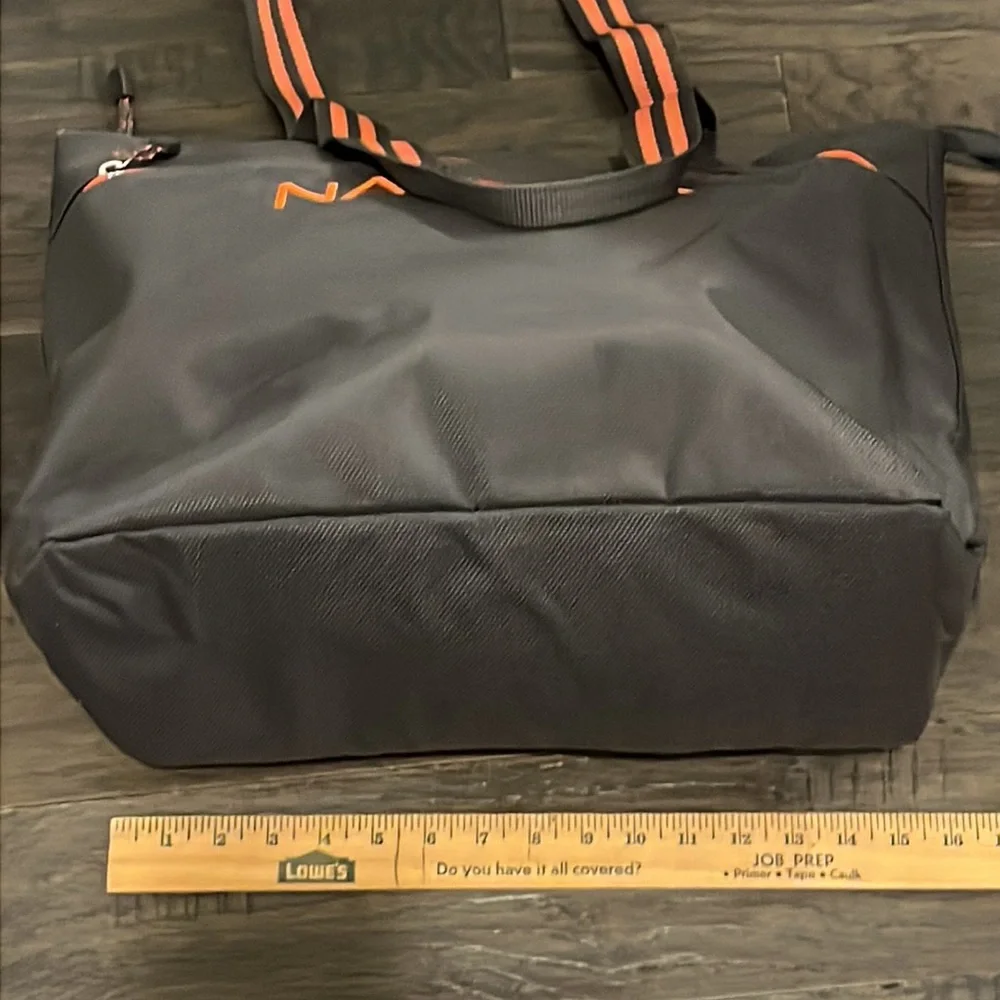 Nautica Grey Orange Canvas Tote new beach pool vacation